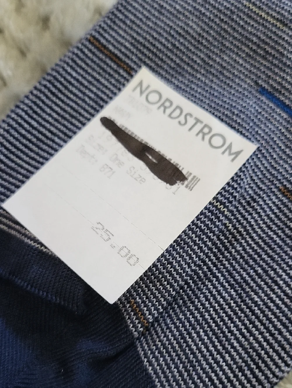 NWT‎ Nordstrom Blue Dress Sock with Navy Accents 1 Pair